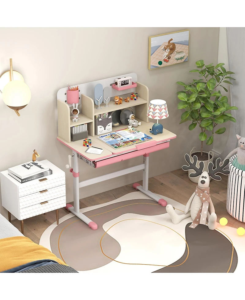 Gouun Kids Height Adjustable Study Desk with Tilt Desktop for 3-12 Years Old