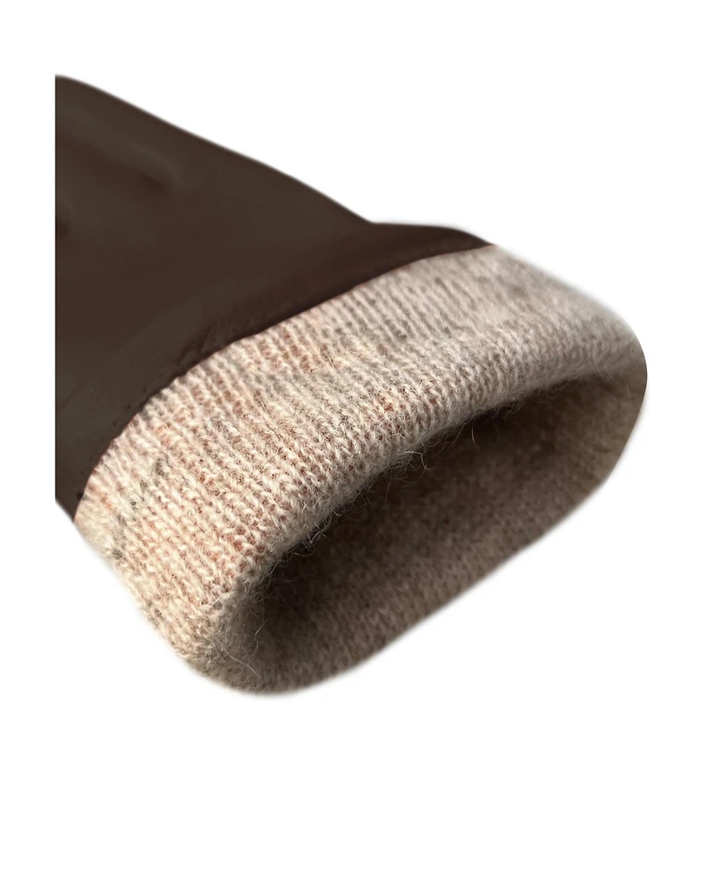 Women`s extra long Premium Lamb Leather Touchscreen Gloves "Lola Long" Cashmere Lining