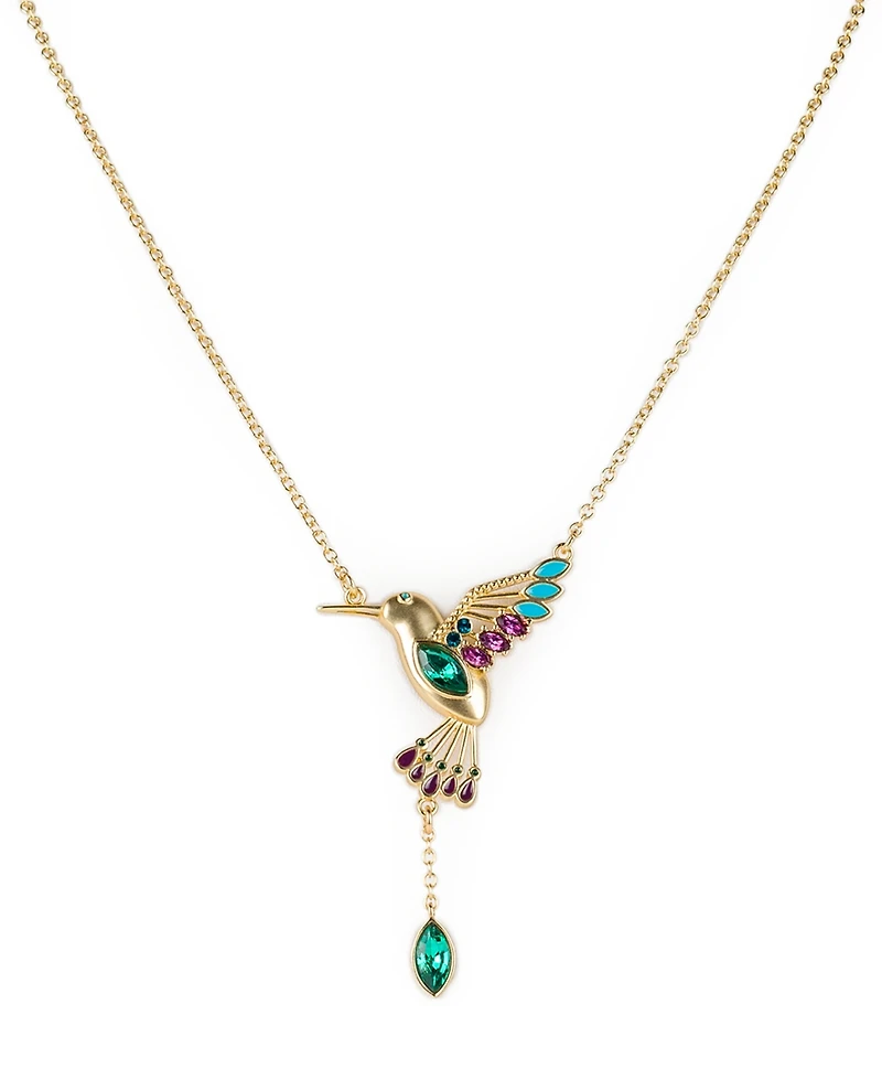 Patricia Nash Gold-Tone Stone & Bead Hummingbird Statement Necklace, 18" + 3" extender