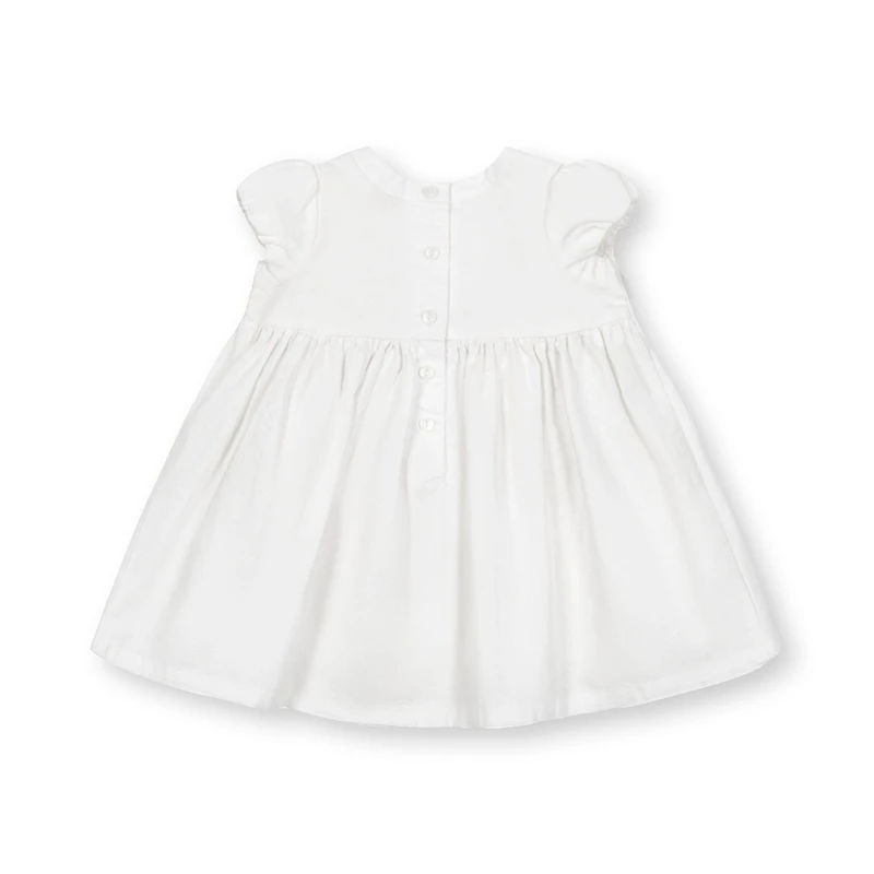 Hope & Henry Baby Short Sleeve Special Occasion Linen Pintuck Dress