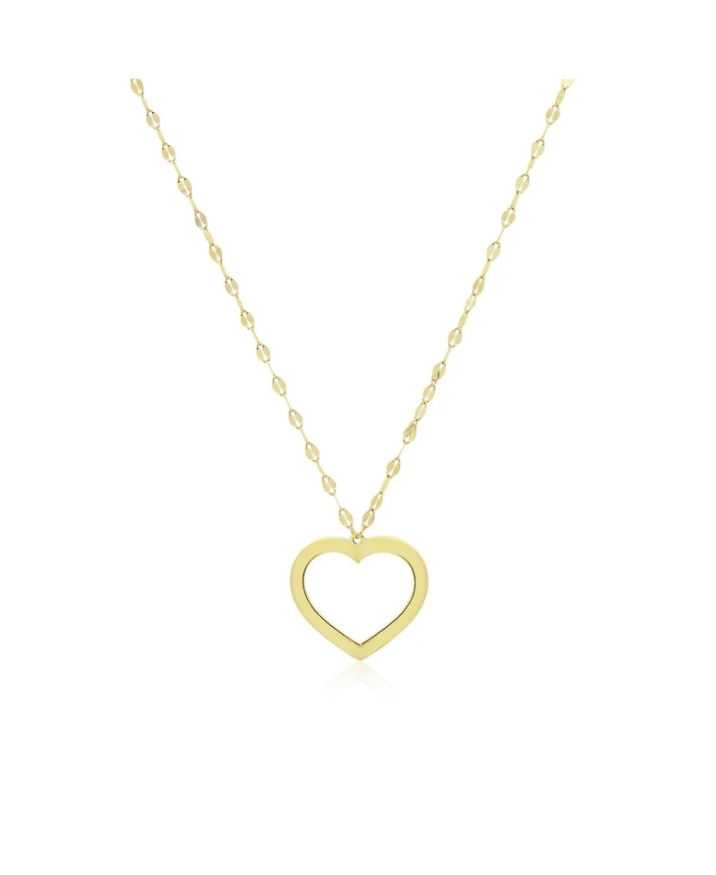 The Lovery Shimmer Open Heart Necklace 14K Gold