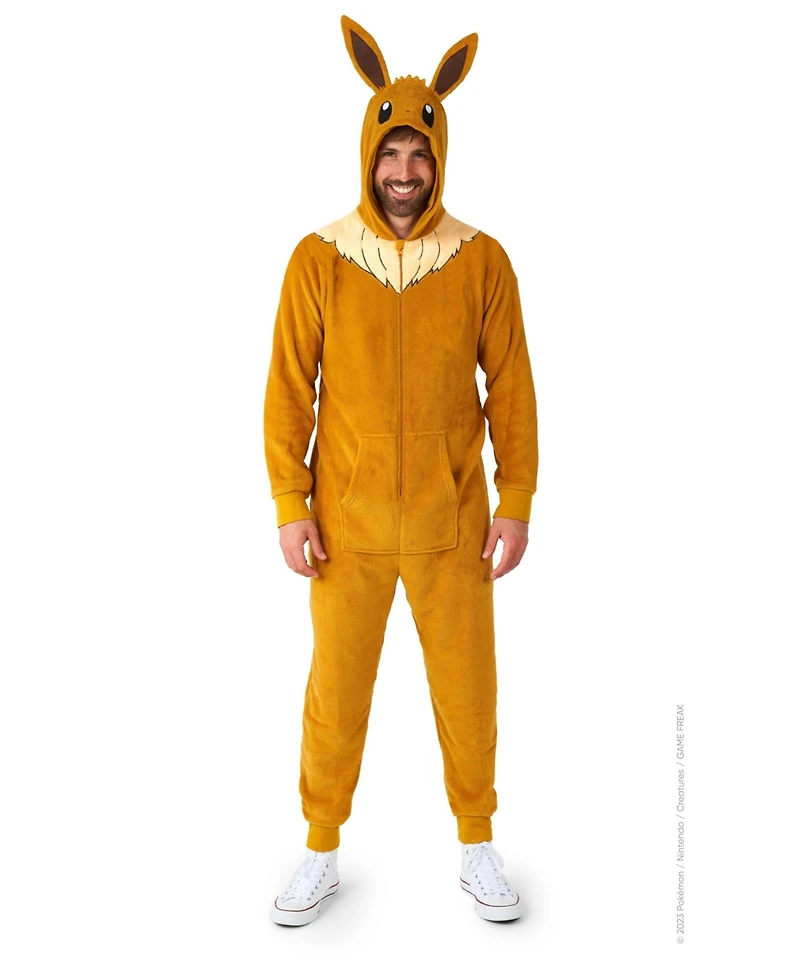OppoSuits Men's Official Eevee Union Suit - Pokemon Body for Adults Brown