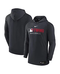 Nike Men's Heather Black Minnesota Twins Authentic Collection Tri-Blend Performance Pullover Hoodie