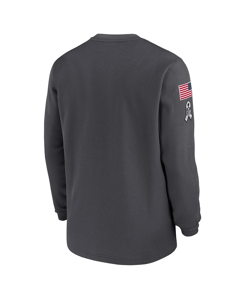 Nike Men's Anthracite New York Giants Salute To Service Edge Lockup Long Sleeve T-Shirt