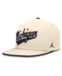 Jordan Men's Natural Michigan Wolverines Primetime True Performance Fitted Hat