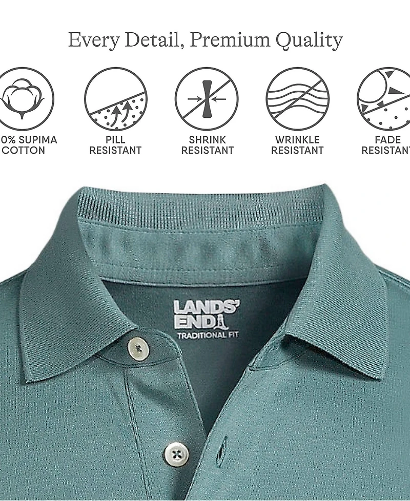 Lands' End Big & Tall Long Sleeve Cotton Supima Polo Shirt