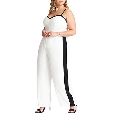 Eloquii Women's Jumpsuit W Contrast Details
