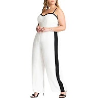 Eloquii Women's Jumpsuit W Contrast Details