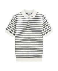 Ben Sherman Men's Jacquard Stripe Short Sleeve Polo Shirt