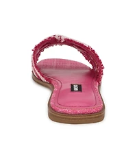 Nine West Women's Germanny Frayed Flat Slide Sandals