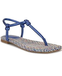 Nine West Women's Nortny Knotted T-Strap Flat sandals