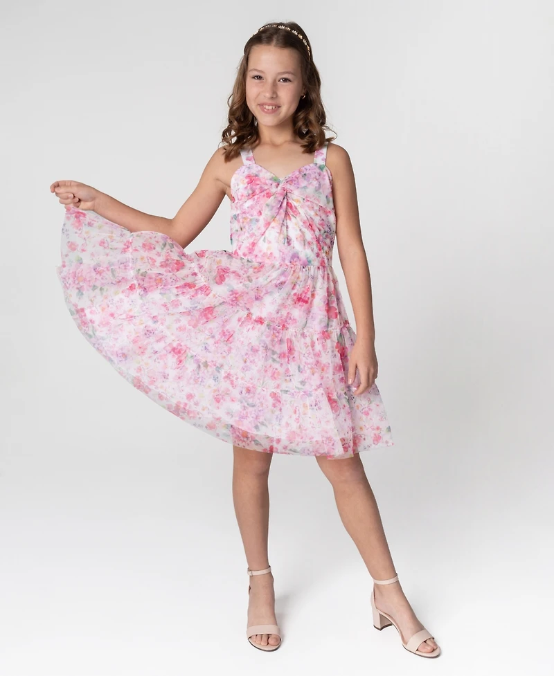 Rare Editions Big Girls Floral Mesh Social Dress