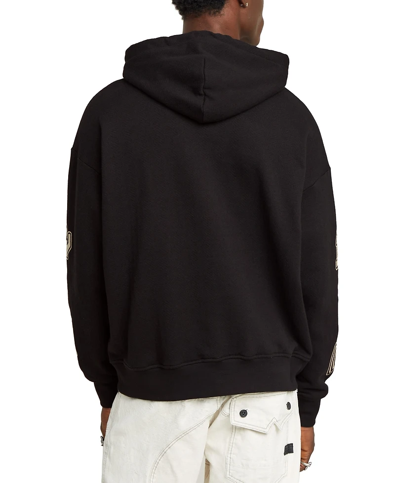 G-Star Raw Men's Relaxed Fit Long Sleeve Multi-Logo Graphic Hoodie