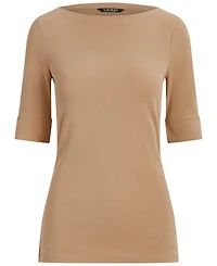 Lauren Ralph Stretch Cotton Boatneck T-Shirt