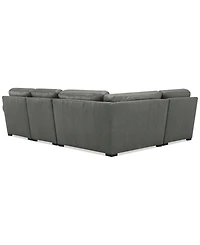 Radley Roll Arm 117" 4-Pc. Leather Wedge Corner L Sectional, Exclusively at Macy's