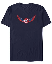 Marvel Men's Wings Shield Falcon Short Sleeve T-Shirt