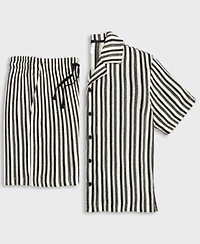 Mode Of One Mens Relaxed Fit Vertical Stripe Button Up Shirt Shorts Exclusively At Macys