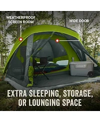 Coleman Rock Grey Skydome 6-Person Camping Tent With Screen Room