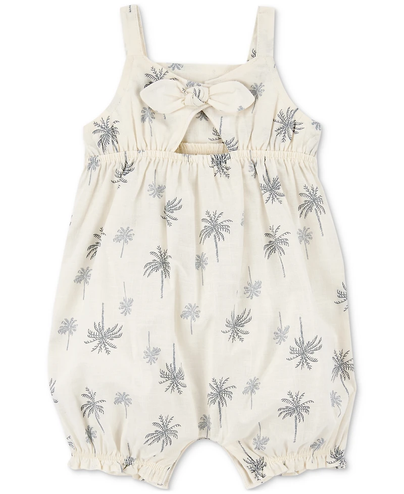 Carter's Baby Girls Cotton Palm Tree-Print Tank Romper