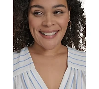 Calvin Klein Plus Striped Faux-Wrap Maxi Dress