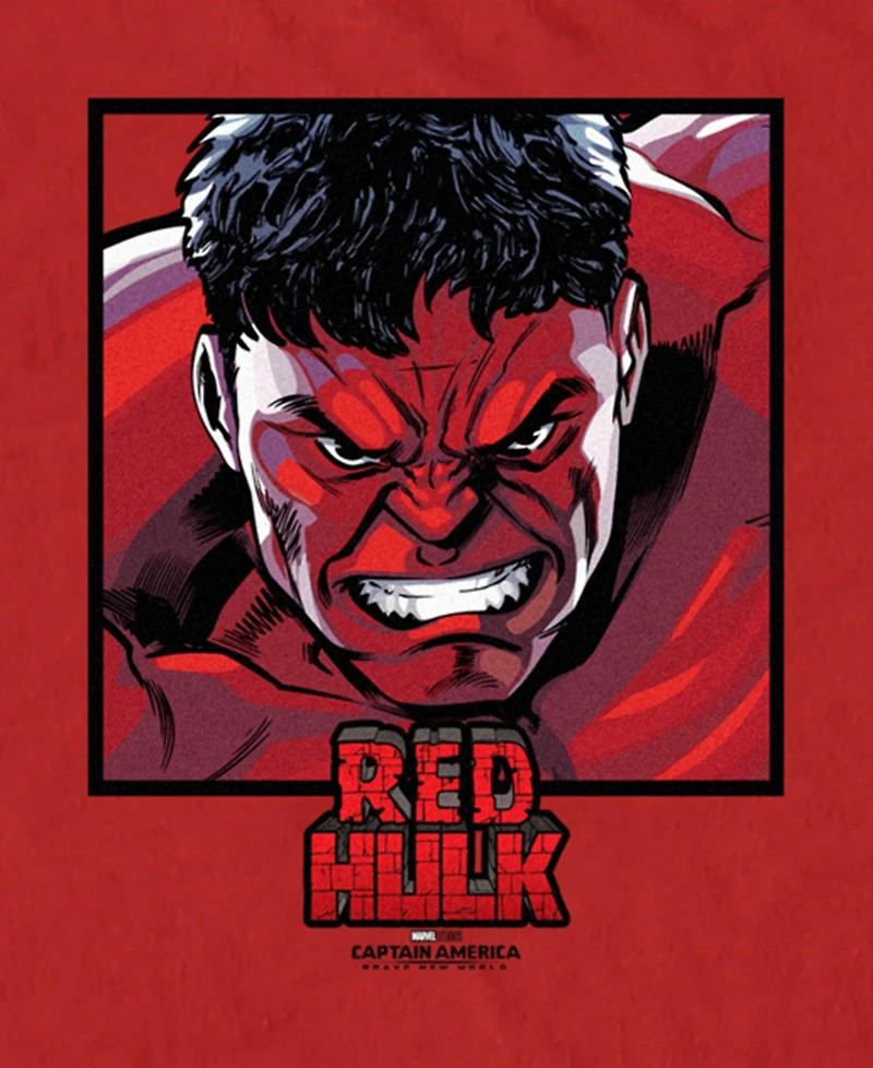 Marvel Men's Anger Red Square Short Sleeve T-Shirt
