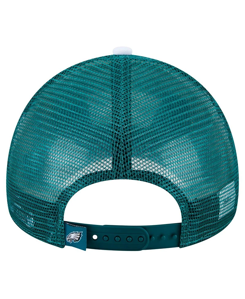 New Era Preschool Midnight Green Philadelphia Eagles Sport Night Color Block 9FORTY A-Frame Trucker Adjustable Hat