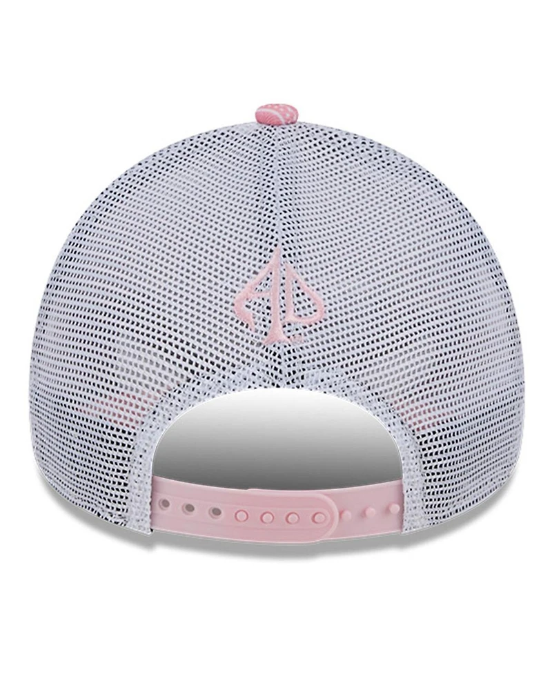 New Era Men's Pink Austin Dillon 9FORTY A-Frame Trucker Paisley Adjustable Hat