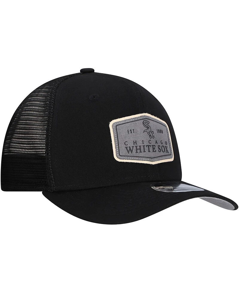 New Era Men's Black Chicago White Sox Labeled 9SEVENTY Stretch-Snap Adjustable Hat