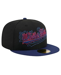 New Era Men's Black Chicago White Sox Shadow Stitch 59FIFTY Fitted Hat