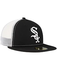 New Era Men's Black Chicago White Sox Team Color 59FIFTY Trucker Fitted Hat