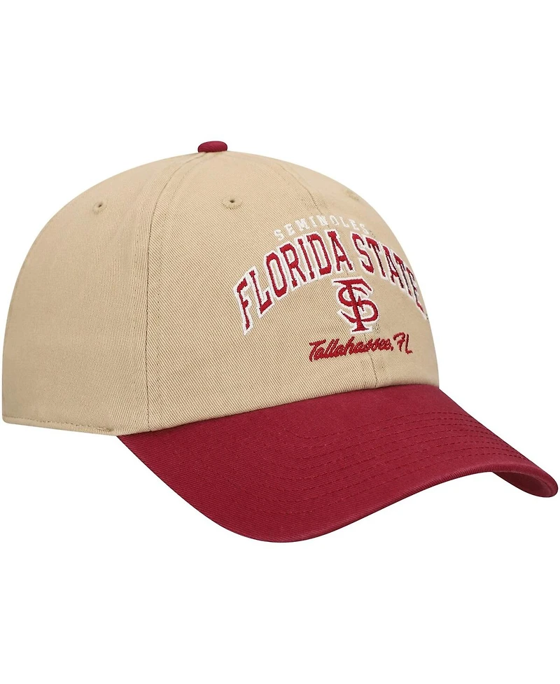 '47 Brand Men's Khaki Florida State Seminoles Local Clean Up Adjustable Hat