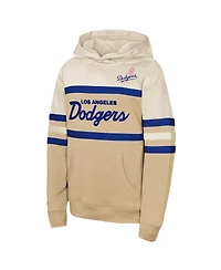 Mitchell & Ness Men's Cream Los Angeles Dodgers Head Coach Pullover Hoodie