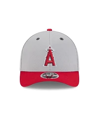 New Era Men's Gray/Red Los Angeles Angels 2025 Batting Practice 9FORTY M-Crown Adjustable Hat