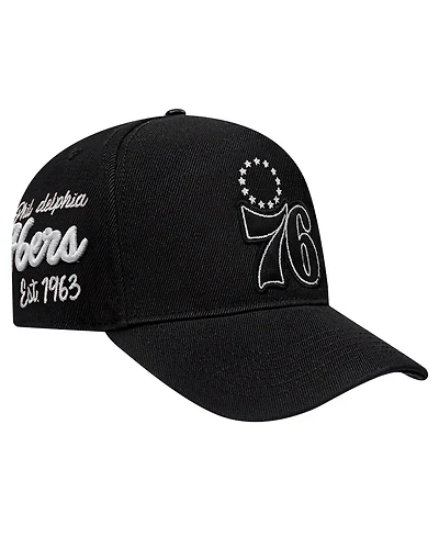 Pro Standard Men's Black Philadelphia 76ers Paint the City Pinch Front Snapback Hat