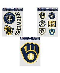 Wincraft Milwaukee Brewers 3-Pack Fan Decal Set