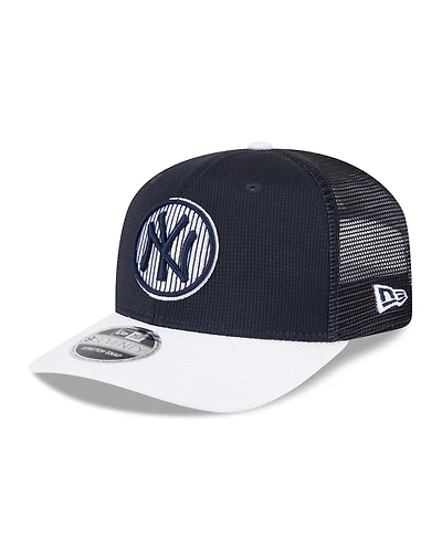 New Era Men's Navy/White New York Yankees 2025 Batting Practice 9SEVENTY Stretch-Snap Trucker Hat