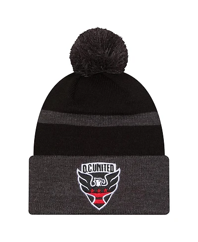 New Era Men's Black D.c. United 2025 Kickoff Cuffed with pom Knit hat