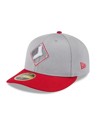 New Era Men's Gray/Red Chicago White Sox 2025 Batting Practice Low Profile 59FIFTY Fitted Hat