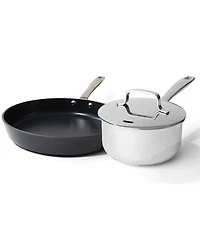Alva Maestro Mini Cookware Duo – 8" Ceramic Nonstick Fry Pan & 1.7Qt Stainless Saucepan with Lid