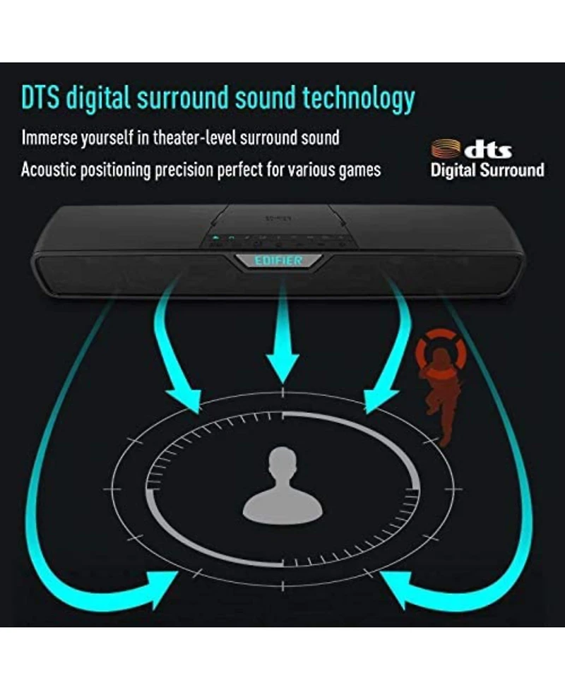 Edifier G7000 Wireless Subwoofer Gaming Bluetooth Speaker, Dts Surround Sound Rgb Lighting Effects