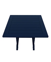 5-Piece Hdpe Square Patio Dining Table Set with Foldable Chairs