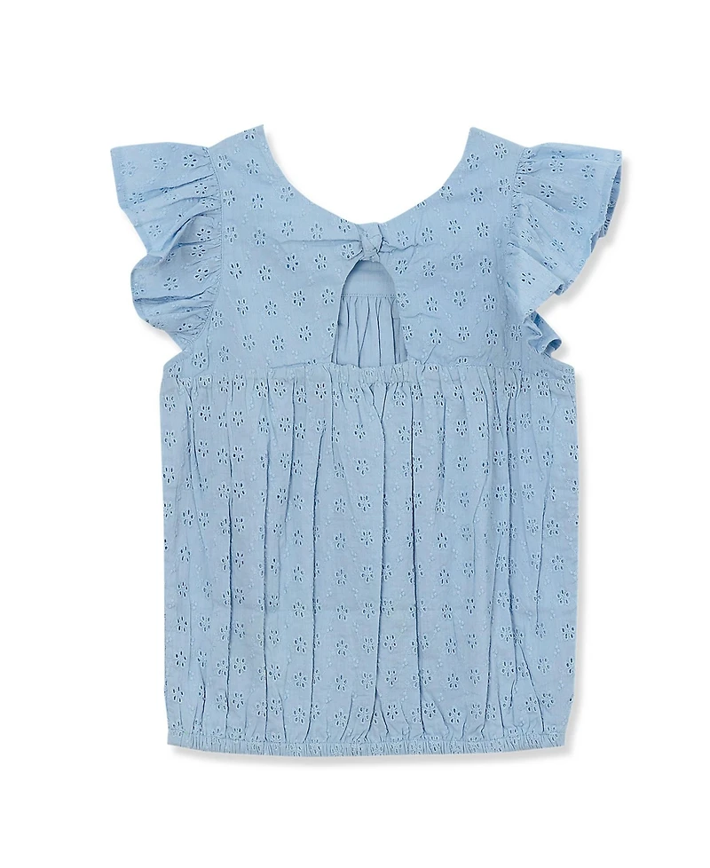 Lands' End Girls Woven Eyelet Top