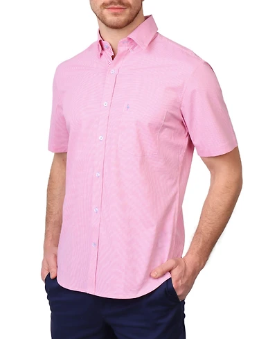 Tailorbyrd Men's Signature Micro Gingham Short Sleeve Shirt