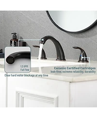 2 Handle Bathroom Sink Faucet - 4 Inch Centerset Faucet Bathroom Faucet Bathroom Vanity Sink Faucets with Pop-up Drain Oil Rubbed Bronze