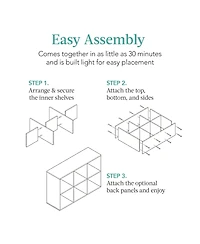 Best Choice Products 6-Cube Bookshelf, 11in Display Storage System, Organizer w/ Removable Back Panels