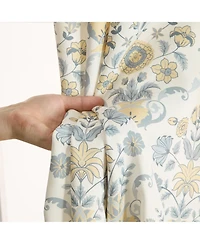 Hlc.me Clara Floral Damask Patterned Window Back Tab Rod Pocket Curtains Bedroom