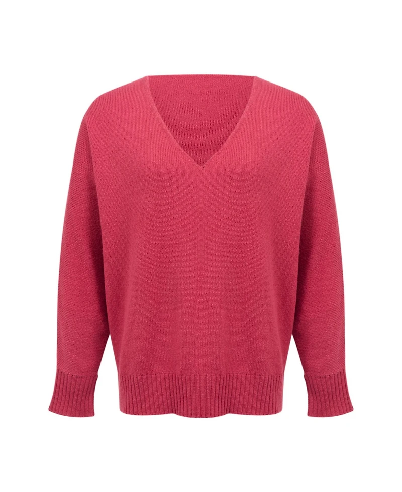 Celtic & Co. Women's Alpaca Merino Slouch V-Neck Sweater