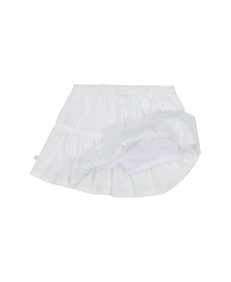 Calvin Klein Toddler and Little Girls 2-Piece Crochet Trim Seersucker Skort Set