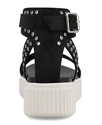Mia Women's Evelin Grommeted Platform Round Toe Sandals