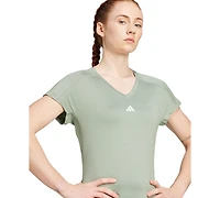 adidas Women's Training Moisture-Wicking Logo V-Neck T-shirt